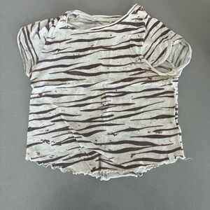 Free People FP We The Free Be My Baby Printed Tee in Zebra Tiger Stripes